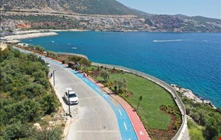 Kalkan Mahallesi Bisiklet Koşu ve Yaya Yolu Yapım Projesi çalışmalarında sona doğru